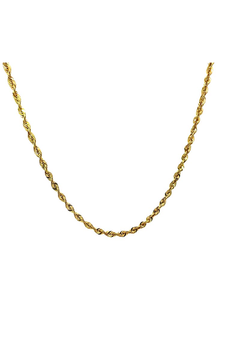 Ancona Jewelry 14K Yellow Gold Diamond Cut Rope Chain Necklace 4.5mm, Main, color, Yellow