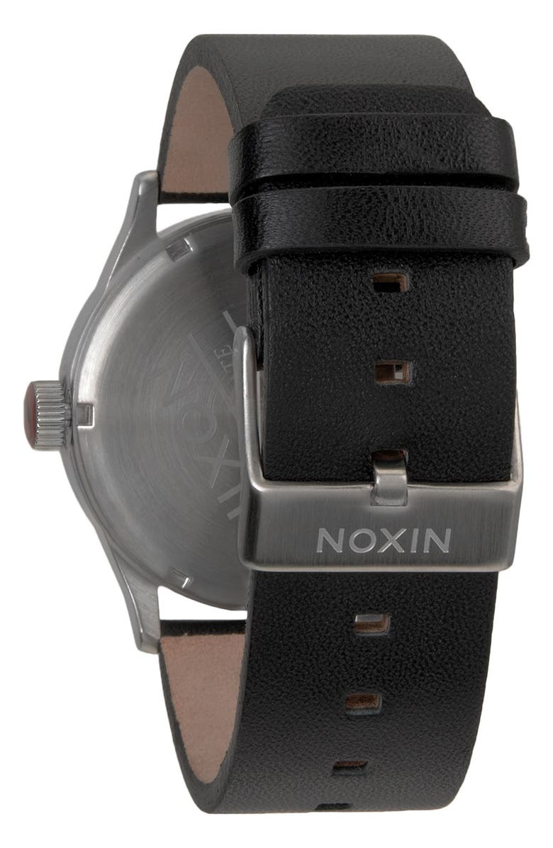 Nixon 'The Sentry' Leather Watch, 42mm, Alternate, color,