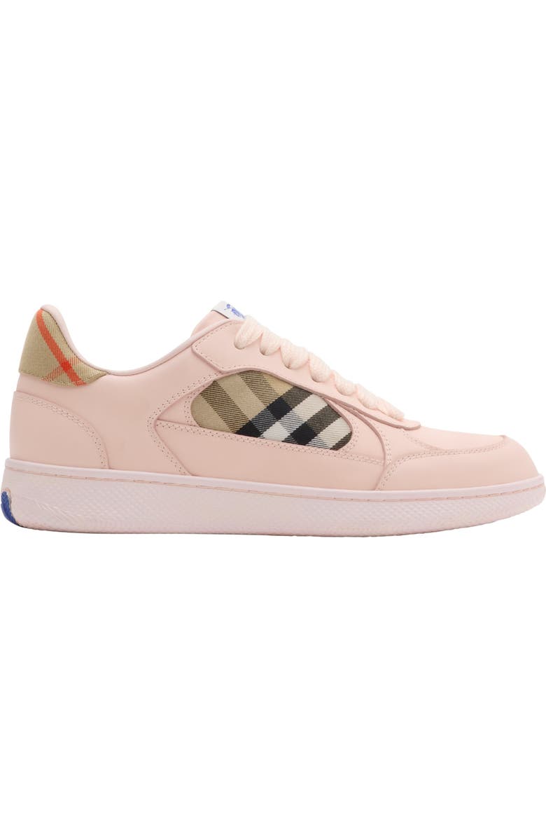 Burberry Leather and Check Terrace Sneakers, Main, color, Flora/Sand
