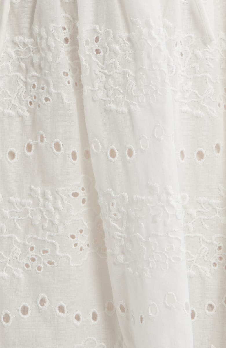 BOSS Orange Cotton Broderie Dress, Alternate, color, Soft Cream