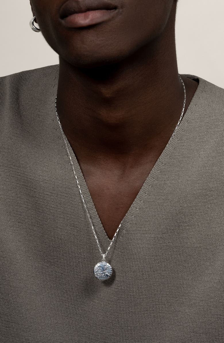Dower & Hall Men's One World Talisman Necklace, Alternate, color, Sterling Silver