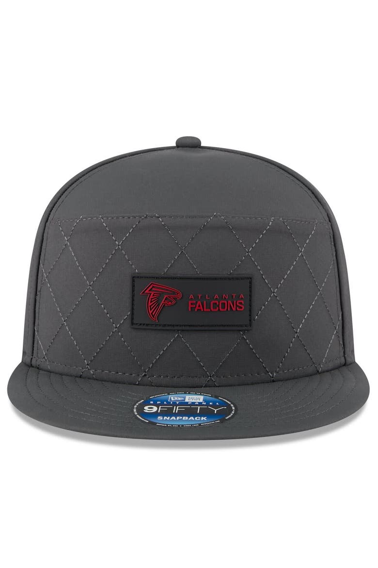 Men's New Era Charcoal Atlanta Falcons 2025 Sideline Cold Weather Split Panel 9FIFTY Snapback Hat, Alternate, color, Charcoal