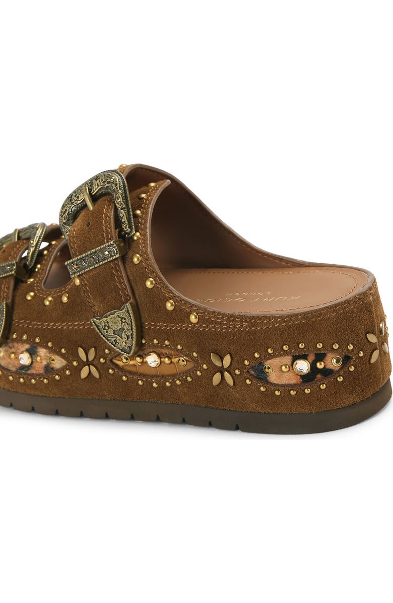 Kurt Geiger London <p>Western Buckle Leather Flatform Slide Sandal (Women)</p>, Alternate, color, Brown