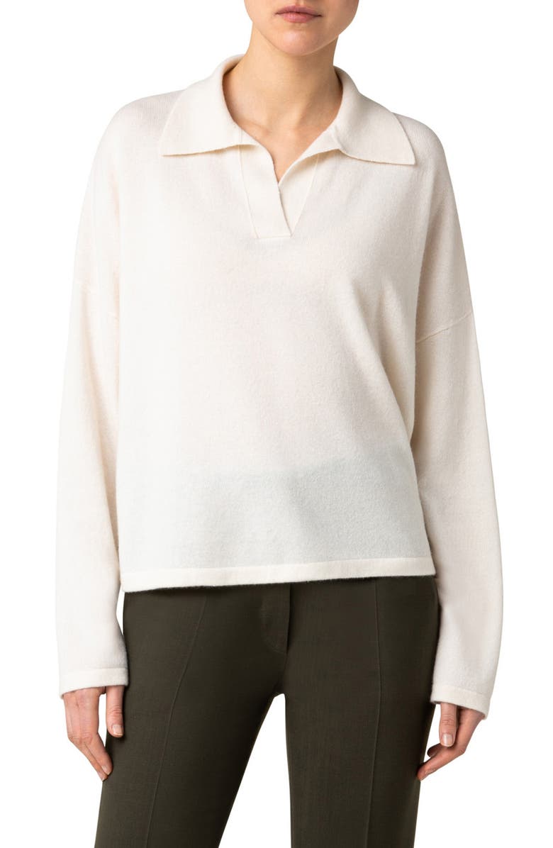Akris punto Wool & Cashmere Polo Sweater, Main, color, 