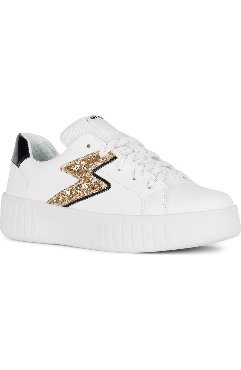 Geox Kids' Mikiroshi Glitter Water Resistant Platform Sneaker, Main, color,