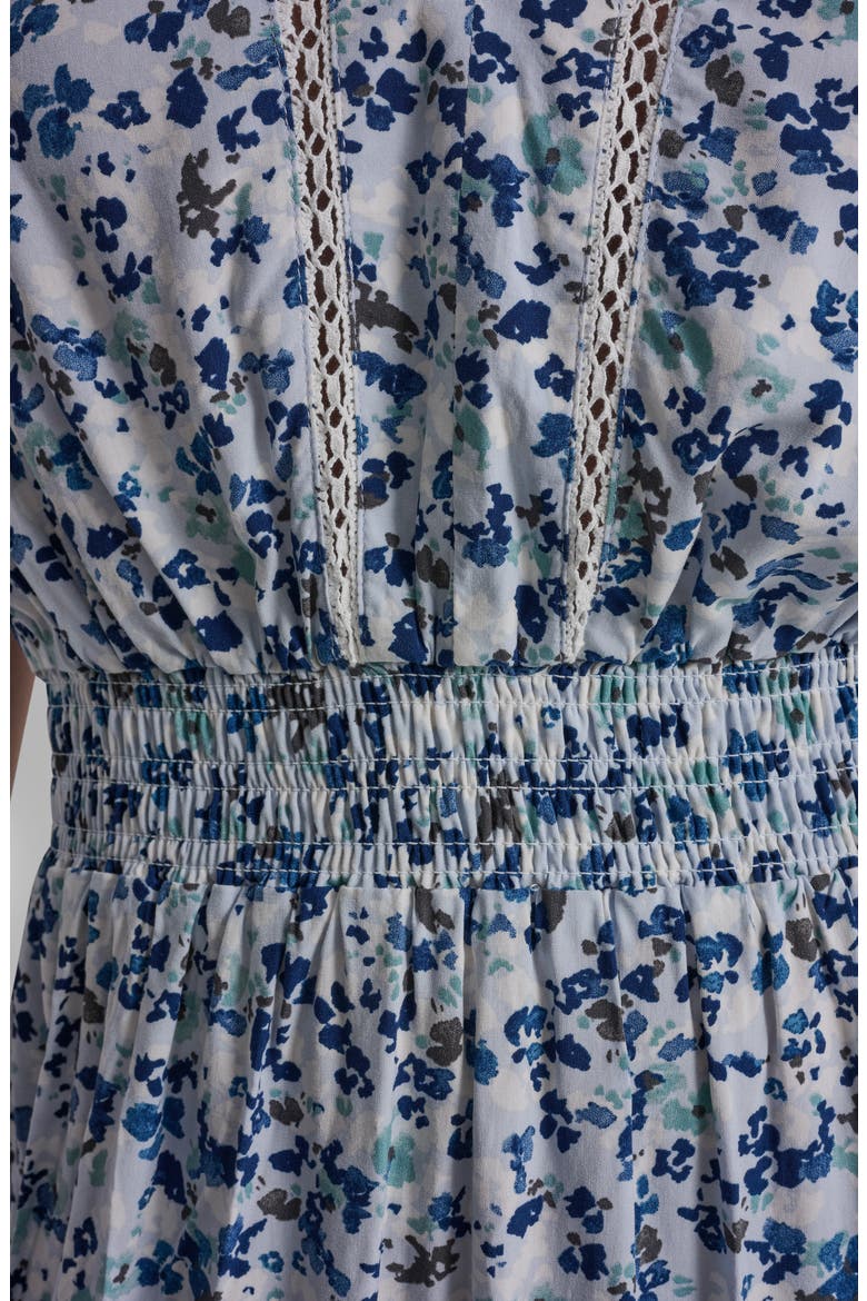 Floral Smocked Waist Minidress, Alternate, color, BLUE