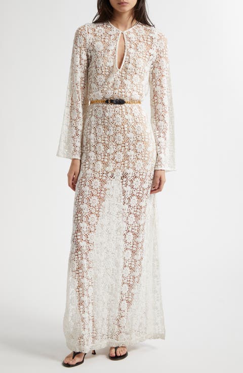 Della Lace Long Sleeve Midi Dress