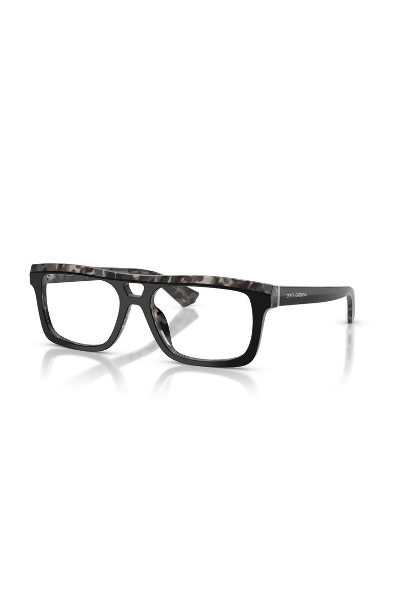 Dolce&Gabbana 54mm Rectangle optical glasses, Main, color, Black