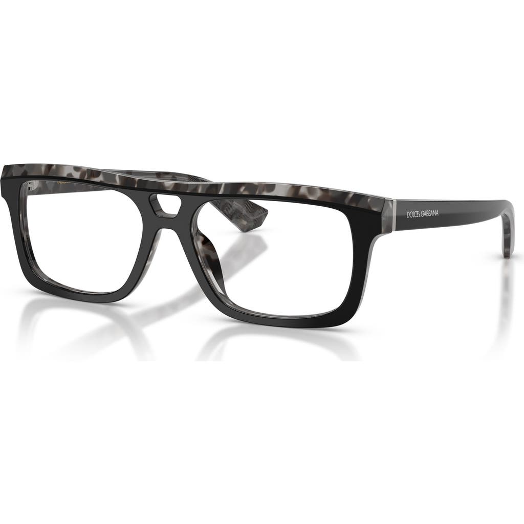 Dolce & Gabbana Dolce&gabbana 56mm Rectangle Optical Glasses In Black