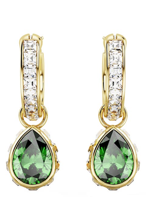 Chroma Crystal Hoop Drop Earrings