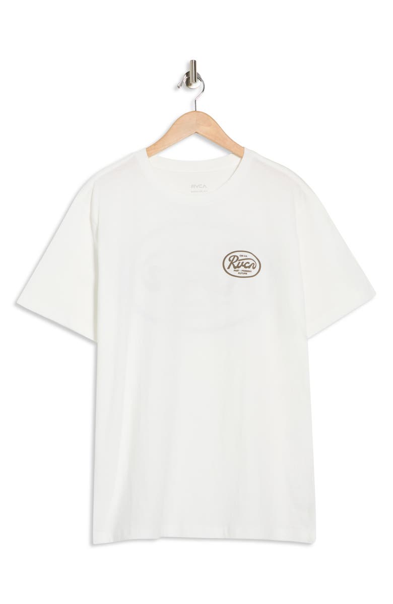 RVCA Oval Script Logo Cotton T-Shirt, Main, color, Antique White