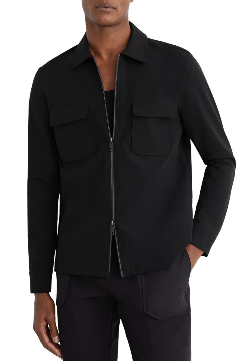 Ascend Zip-Up Shirt Jacket, Main, color, BLACK