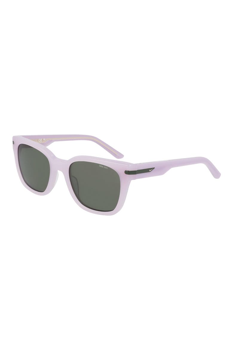 Crescent II 52mm Square Sunglasses, Alternate, color, MILKY LILAC BLOOM / GREEN