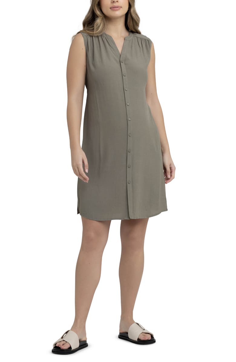 Ripe Maternity April Maternity/Nursing Sleeveless Shirtdress Dress, Main, color, 