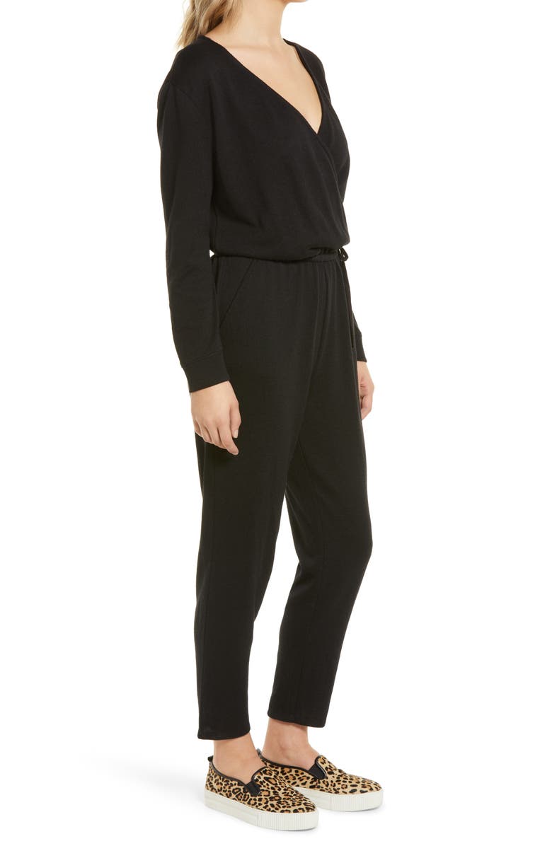 Caslon<sup>®</sup> Surplice Tie Waist Jumpsuit, Alternate, color,