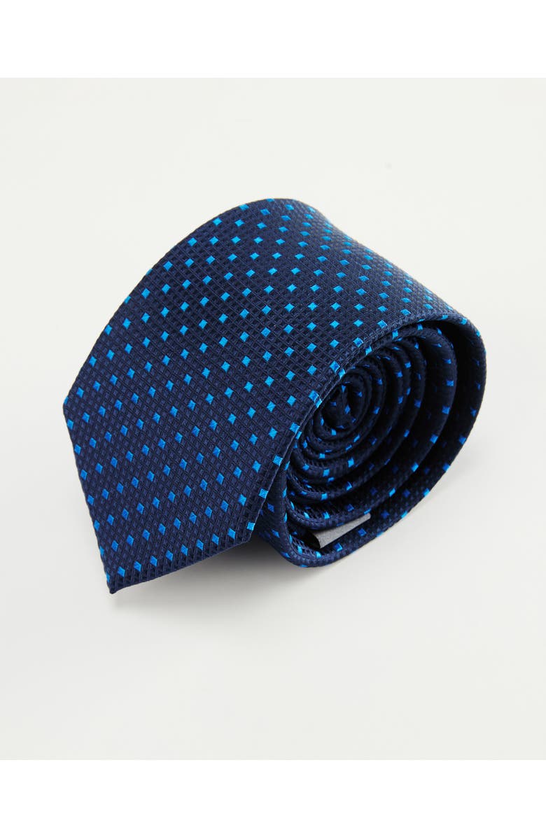 Knottery & Co Diamond Grid Silk Jacquard Tie, Main, color, Navy