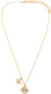 Panacea Crystal Clover Charm Necklace