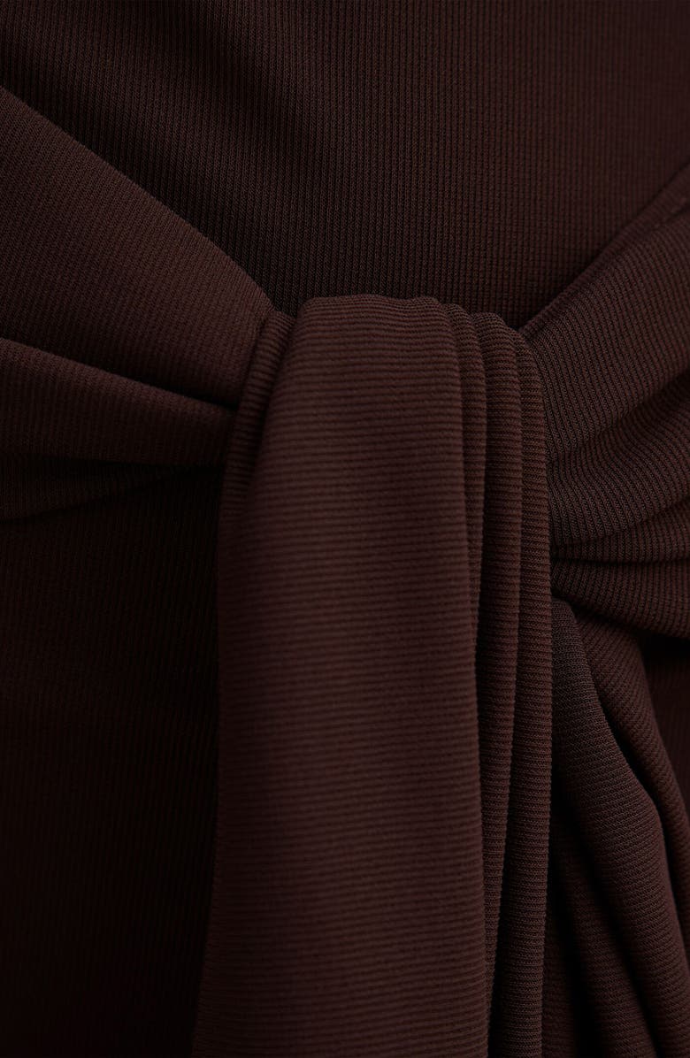 Ever New Piper Draped One-Shoulder Midi Dress, Alternate, color, Chocolate