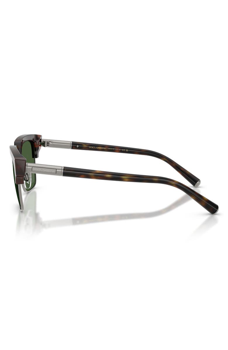Dolce&Gabbana 54mm Square Sunglasses, Alternate, color, Havana / Dark Green