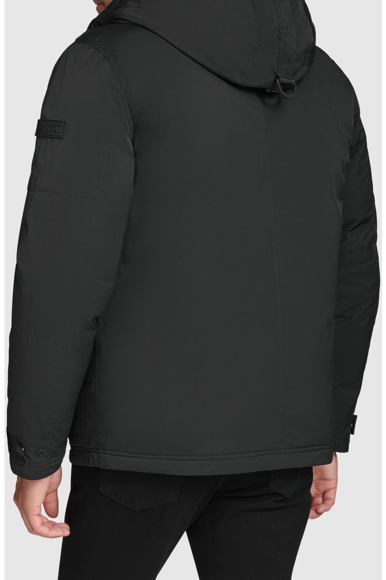 Hooded Utility Down & Feather Fill Jacket, Alternate, color, BLACK
