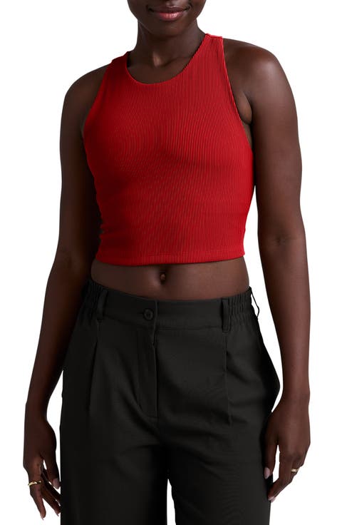 Refocus Ribbed Cropped Performance Tank