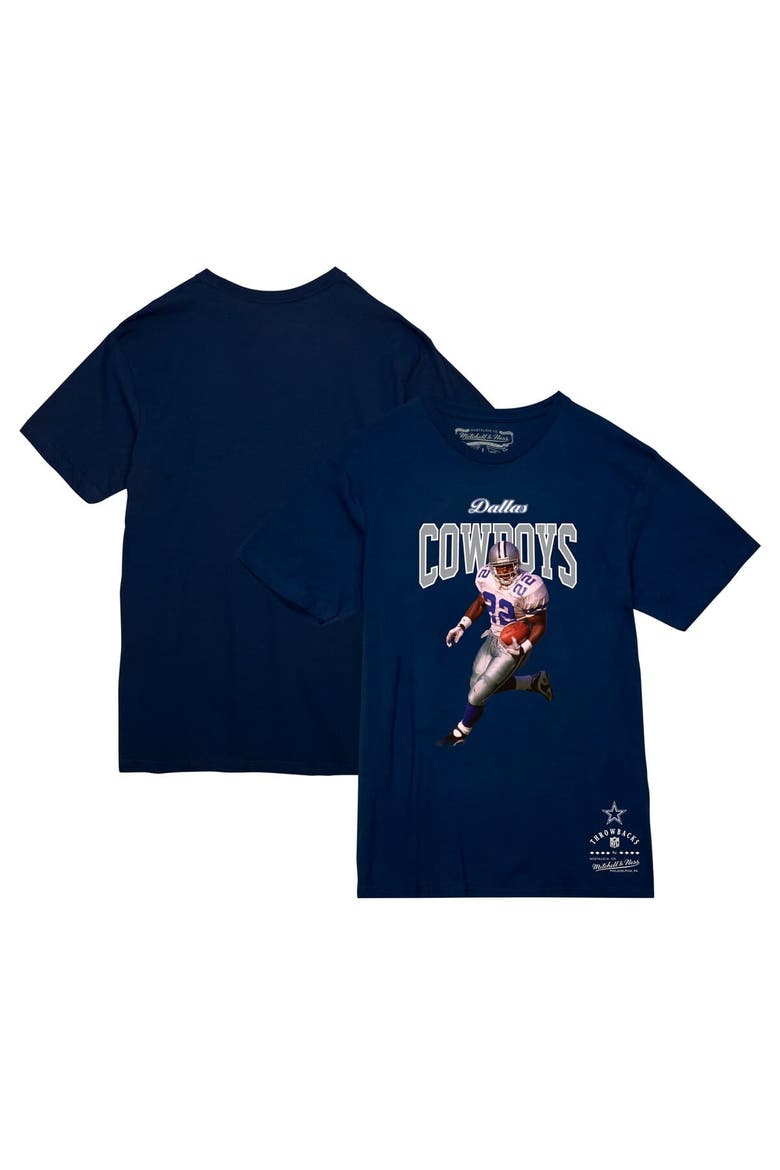 Men's Mitchell & Ness Emmitt Smith Navy Dallas Cowboys Sideline Retired Player T-Shirt, Main, color, Navy