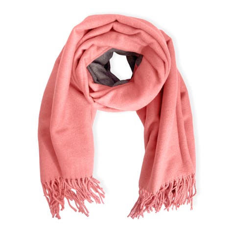 The Victoria- Reversible Scarf in Pink and Grey