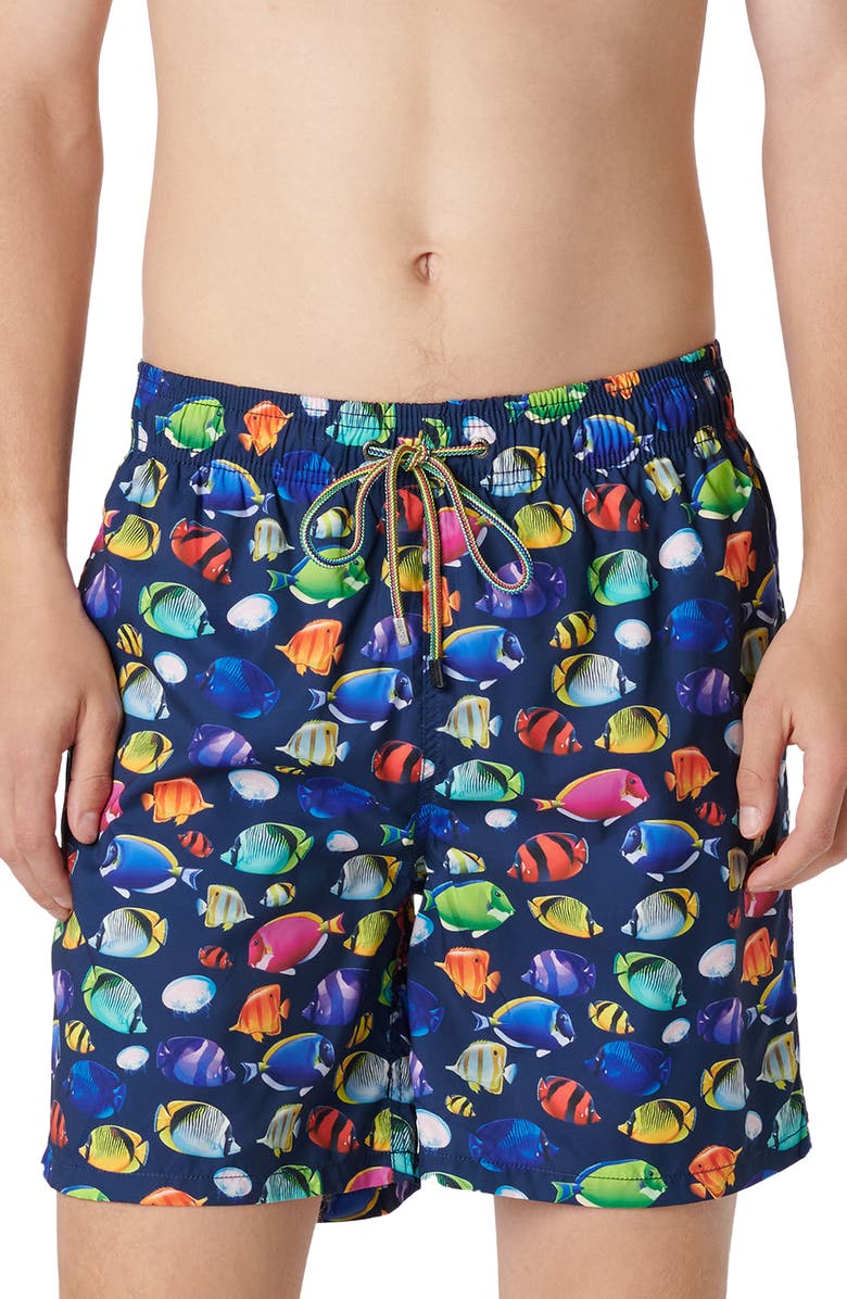 Bugatchi Cosmo Swim Trunks, Main, color, Navy