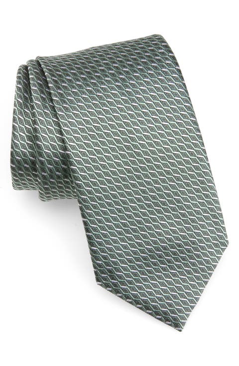 Geo Jacquard Silk Tie