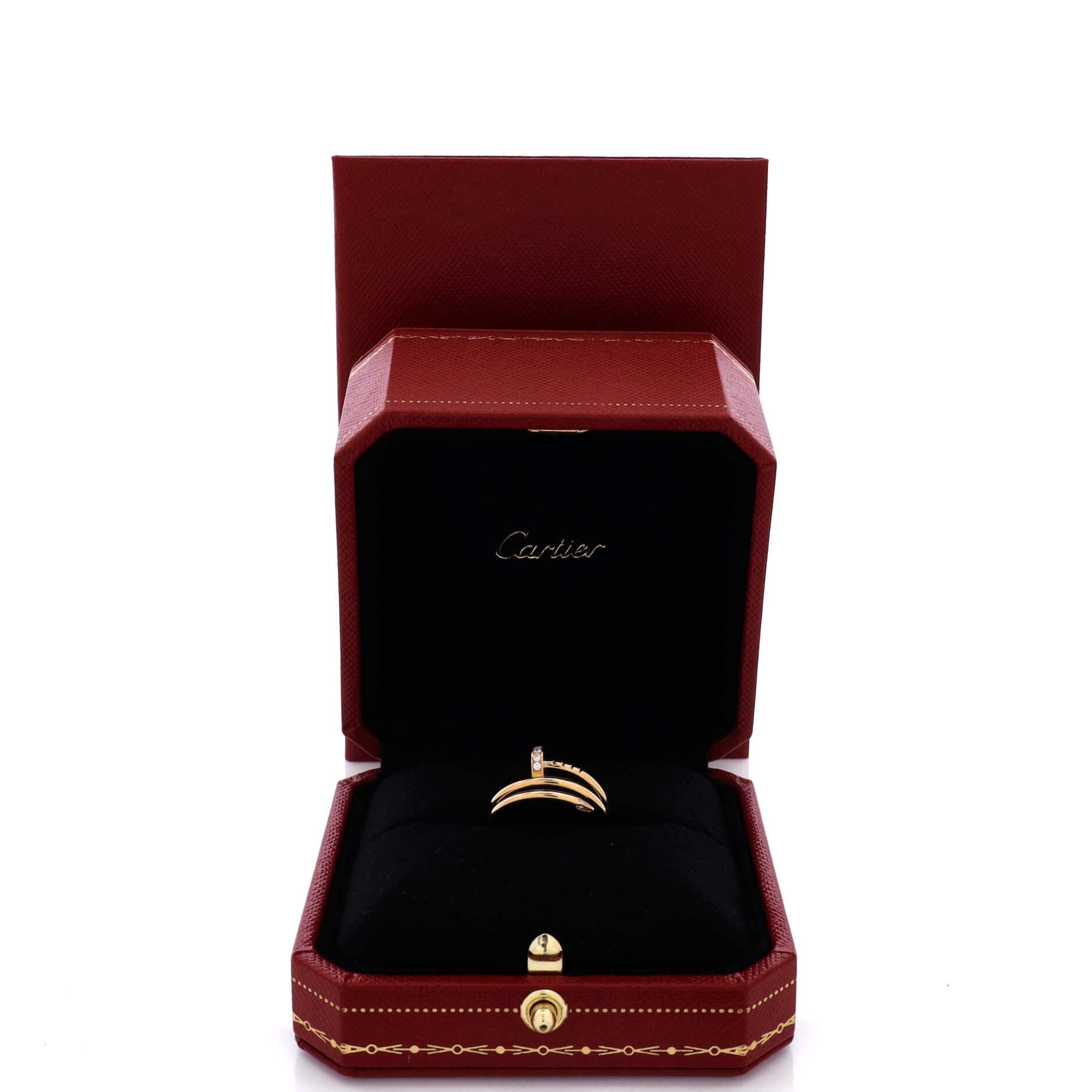 Juste un Clou Double Ring 18K Yellow Gold and Diamonds Small, Alternate, color, Metallic Gold