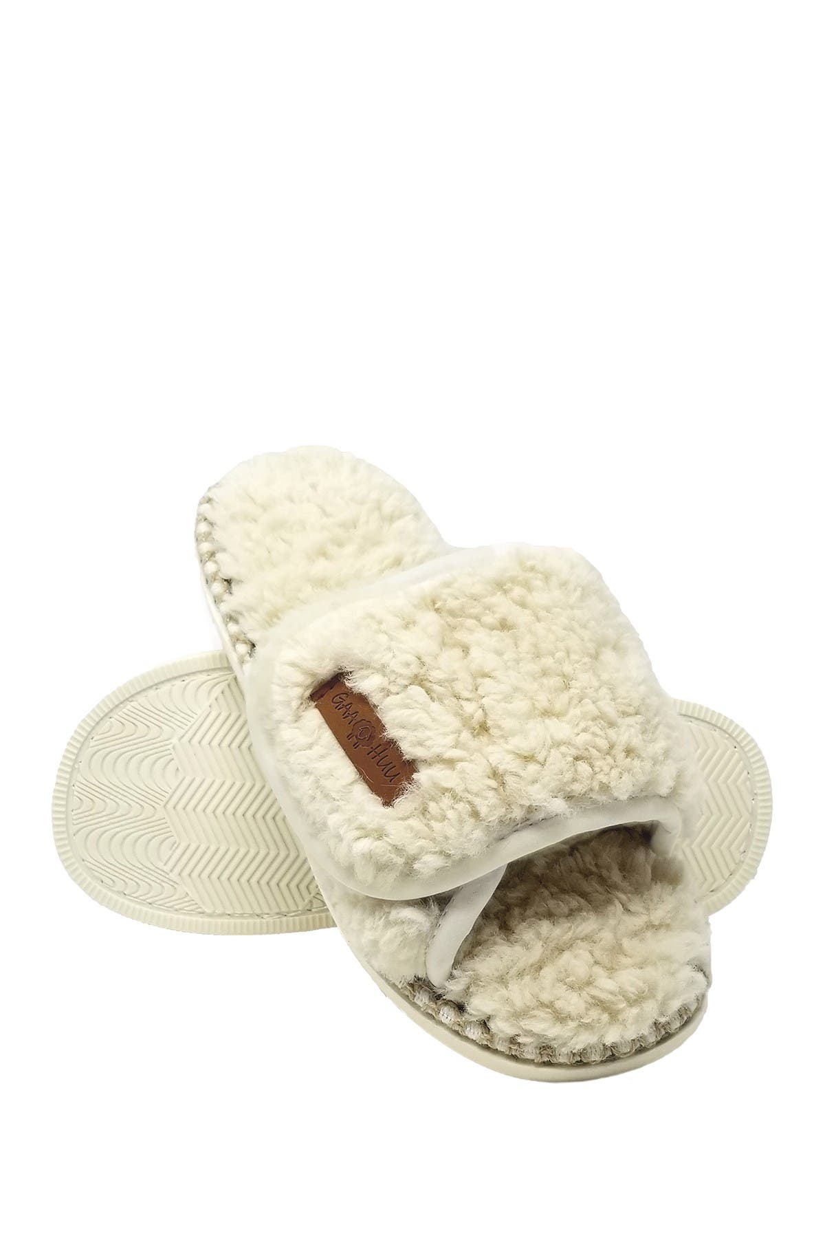 GAAHUU Berber Adjustable Faux Fur Scuff Slipper, Main, color, 