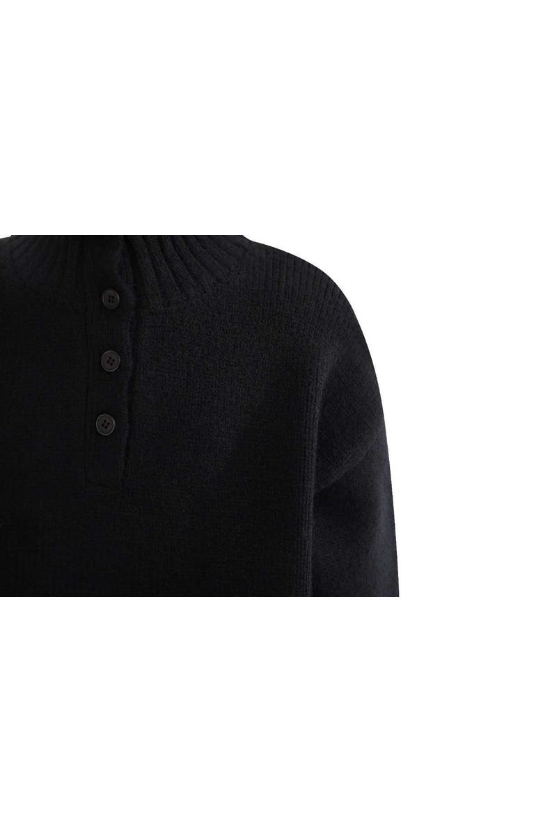 MOUSTACHE Button-Up Ribbed Sweater, Alternate, color, Black