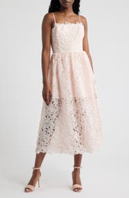 Lucy Paris Holly Floral Lace Midi Dress