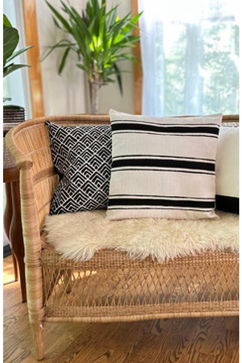Striped White Sadza Pillow Cover 46Cm, Alternate, color, White