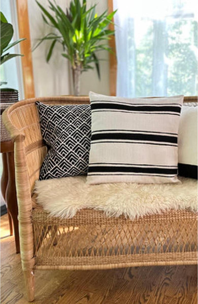 Mbare Striped White Sadza Pillow Cover 46Cm, Alternate, color, White