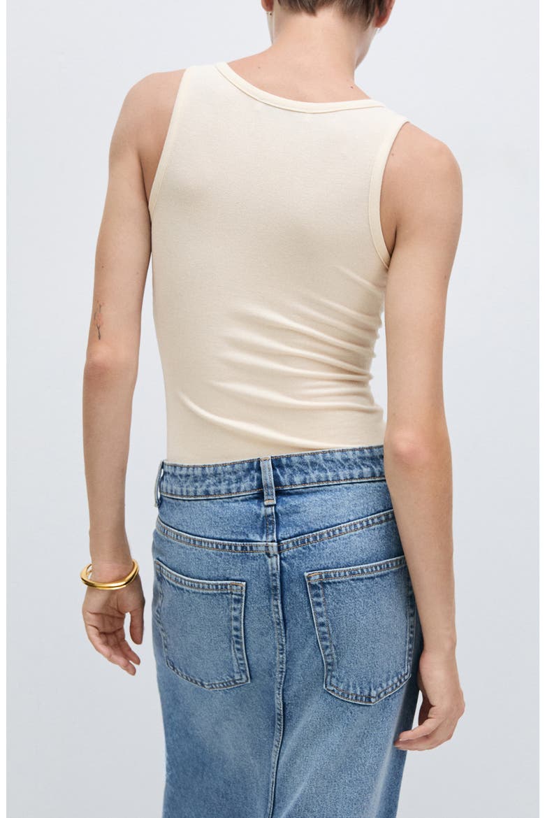 Button Front Tank Bodysuit, Alternate, color, ECRU