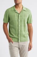 Rails Yates Pointelle Cotton & Linen Knit Camp Shirt