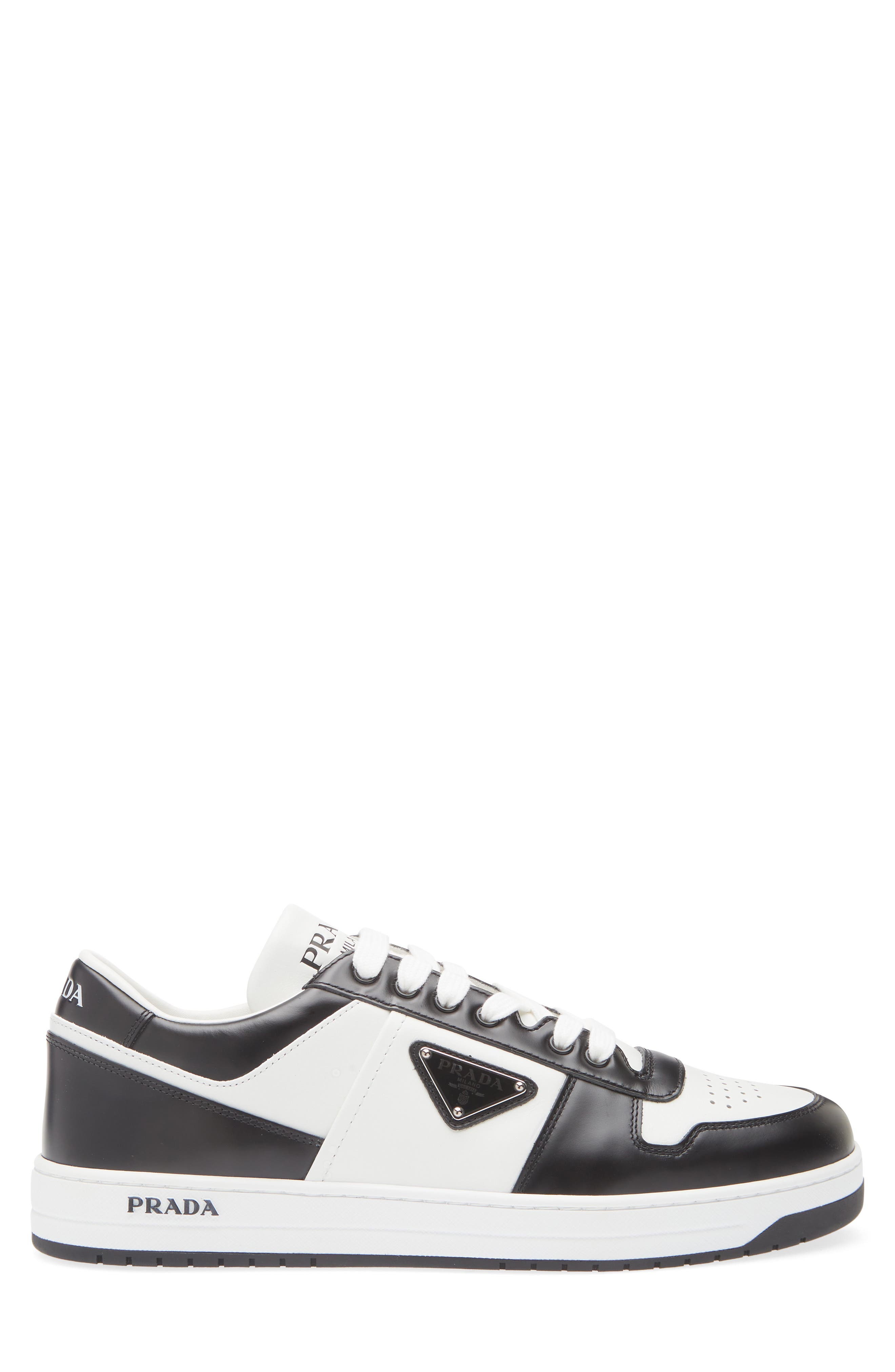 Prada Downtown Sneaker, Alternate, color, Bianco/ Nero