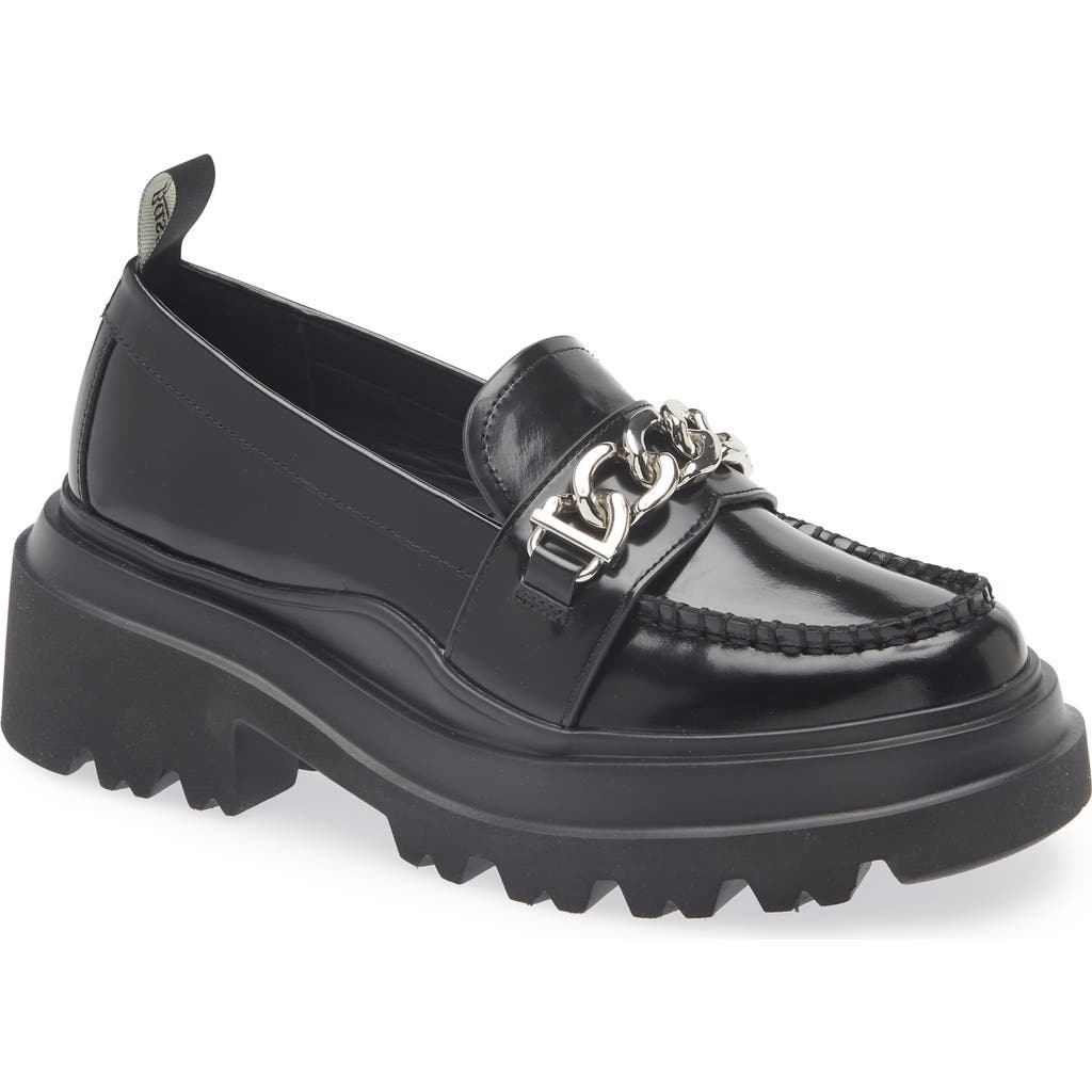 G.h.bass Chain Lug Sole Platform Loafer In Black