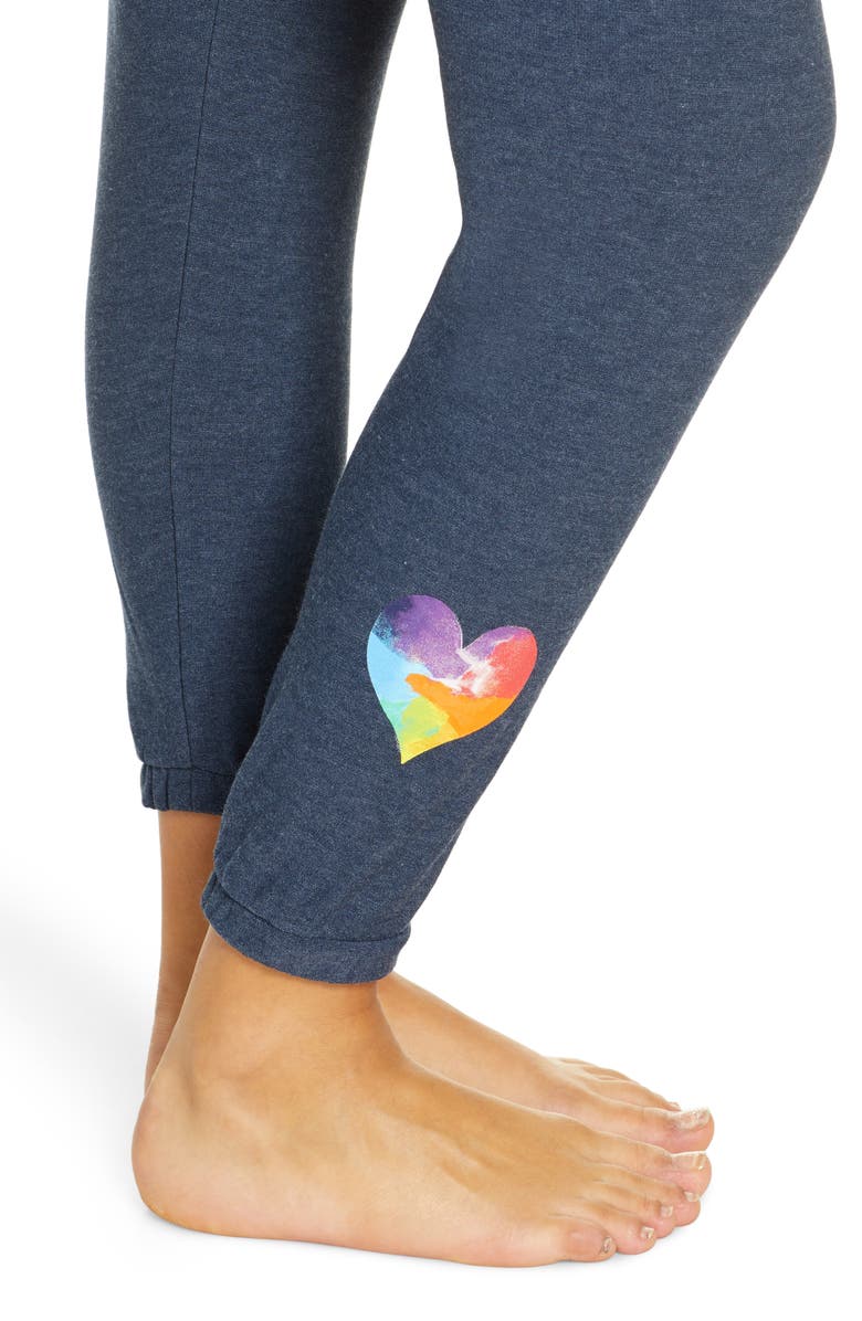 Chaser Rainbow Heart Knit Lounge Jogger Pants, Alternate, color, 
