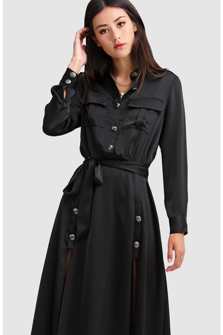 Lover To Lover Maxi Shirt Dress, Alternate, color, Black
