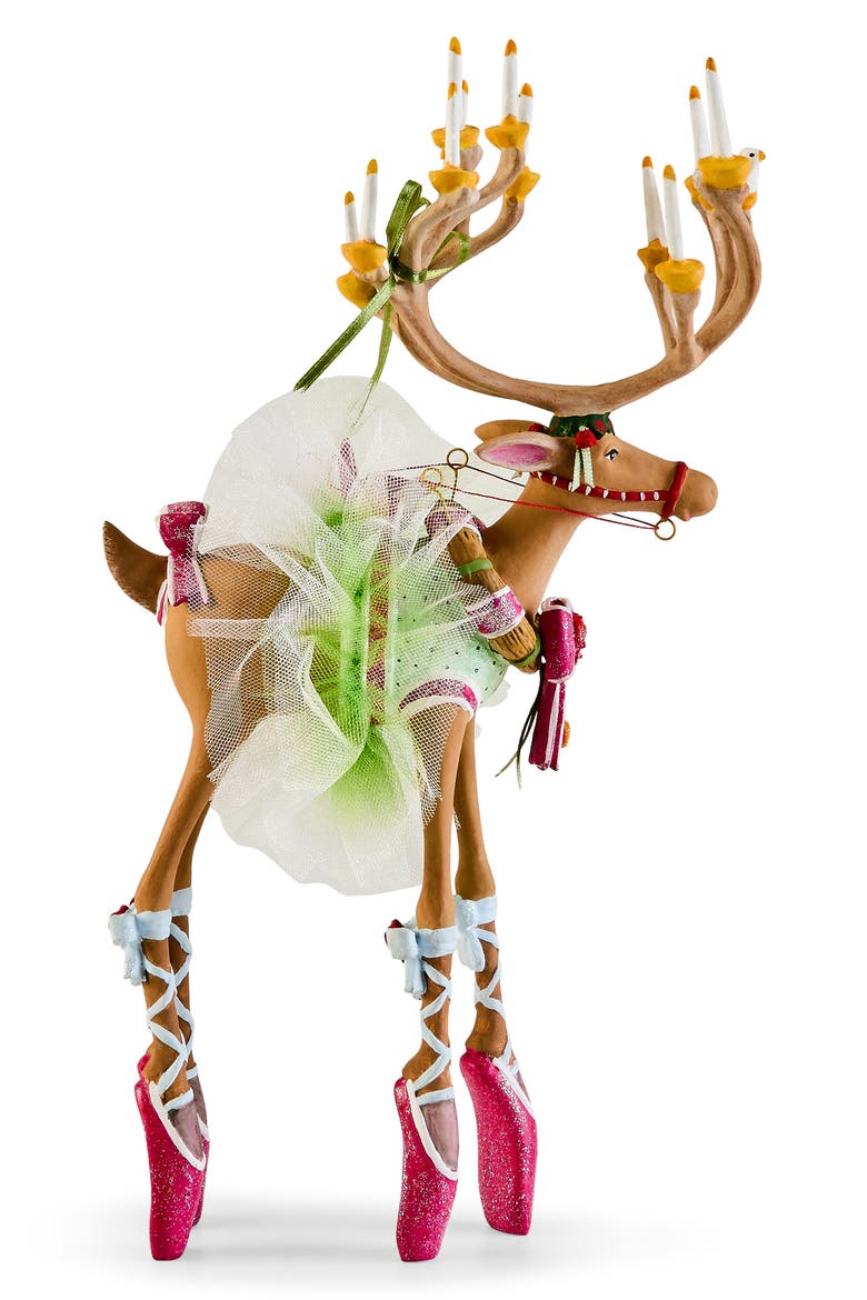 Patience Brewster Dash Away Dancer Reindeer Ornament, Alternate, color, WHITE