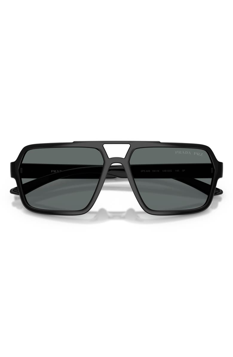 Prada Linea Rossa 59mm Pilot Sunglasses, Alternate, color, Black