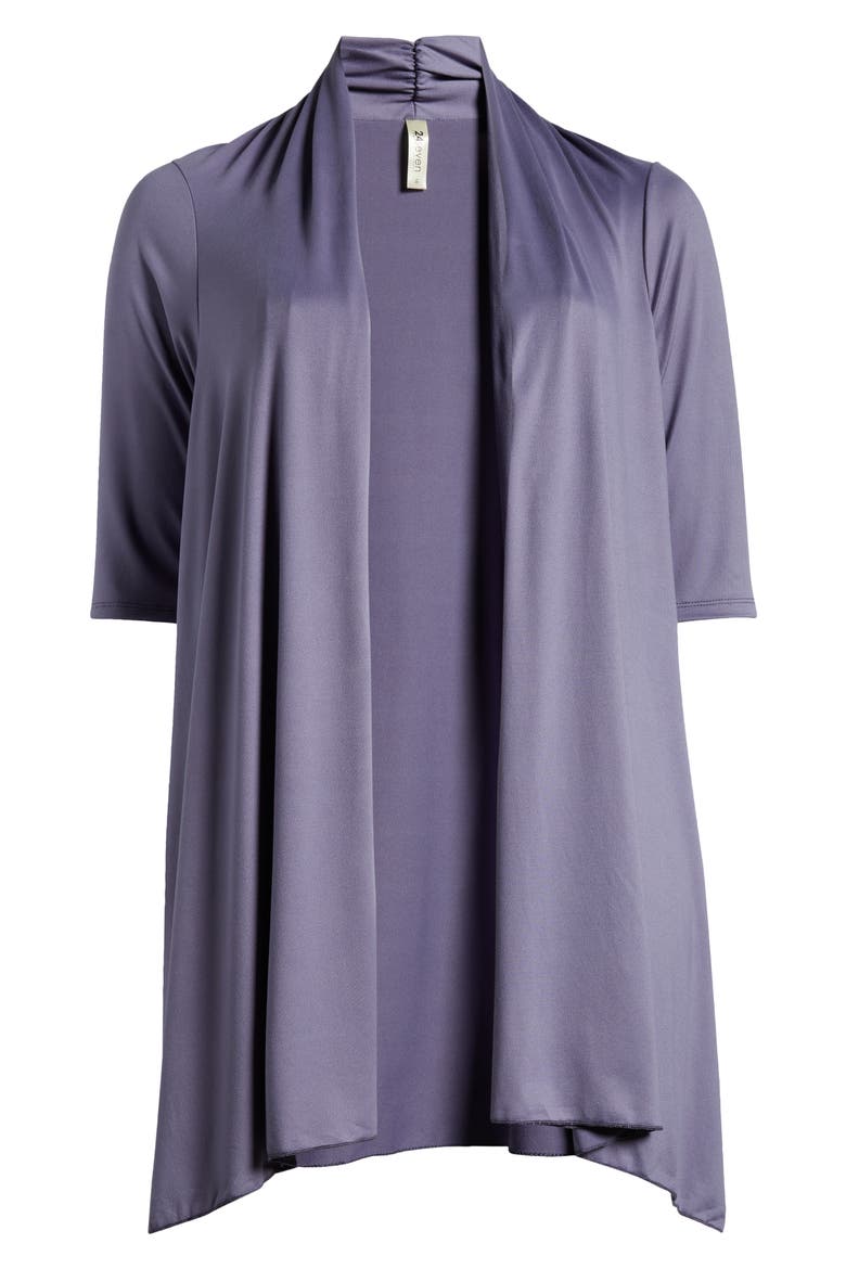 Open Front Long Cardigan, Alternate, color, MAUVE