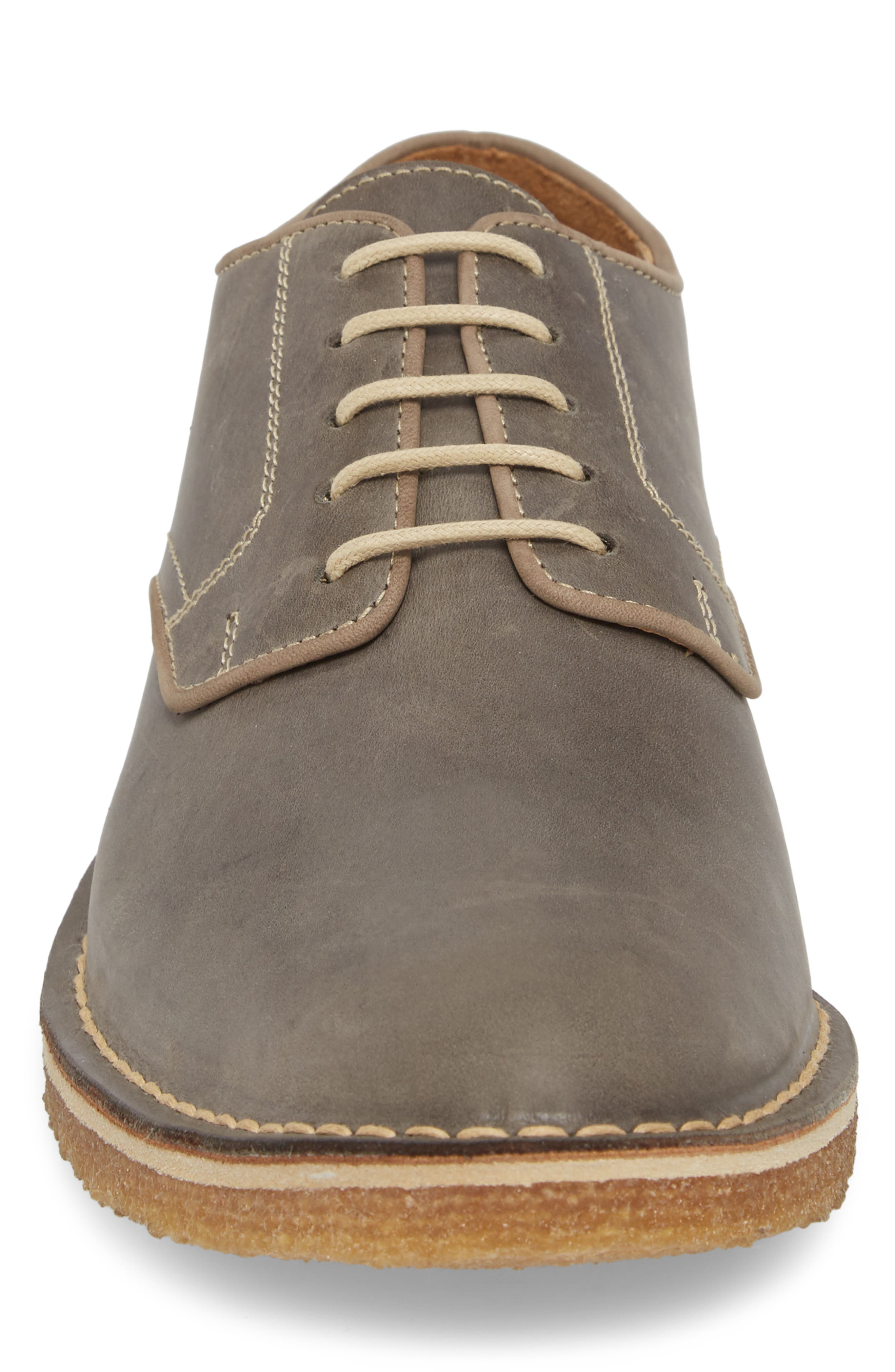 Crescent Buck Shoe, Alternate, color, GREY LEATHER