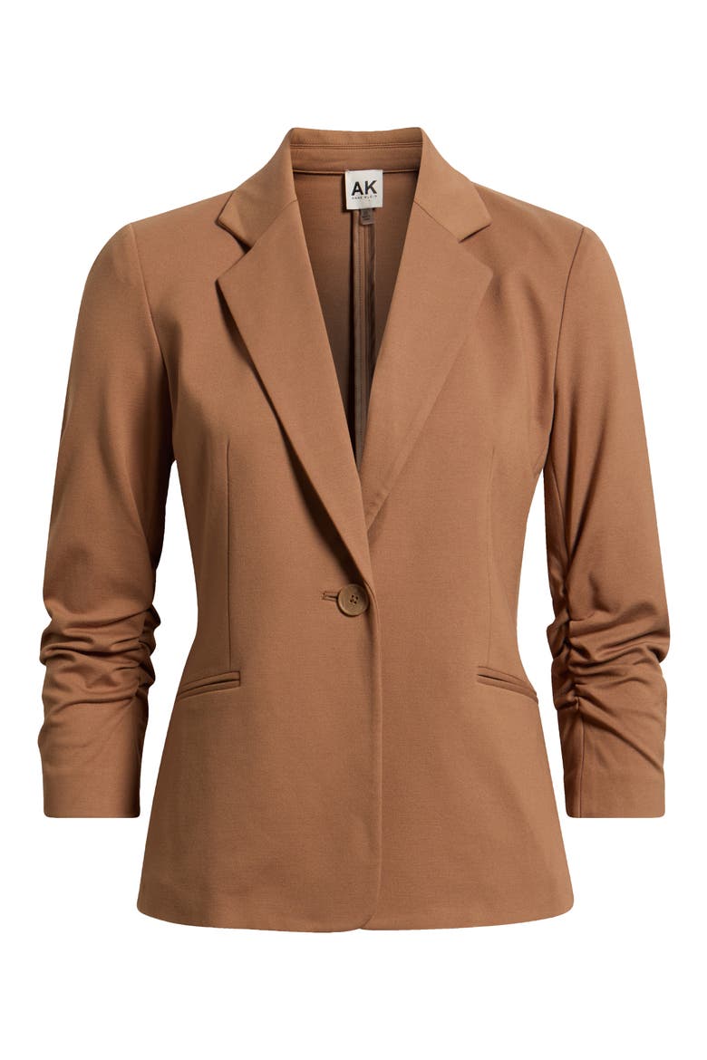 Scrunch Sleeve One-Button Jacket, Alternate, color, VICUNA