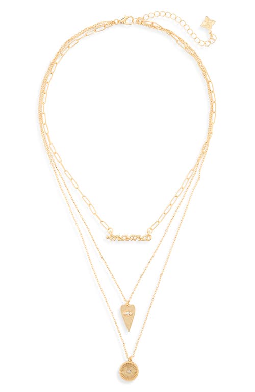 Panacea Mama Layered Pendant Necklace In Gold
