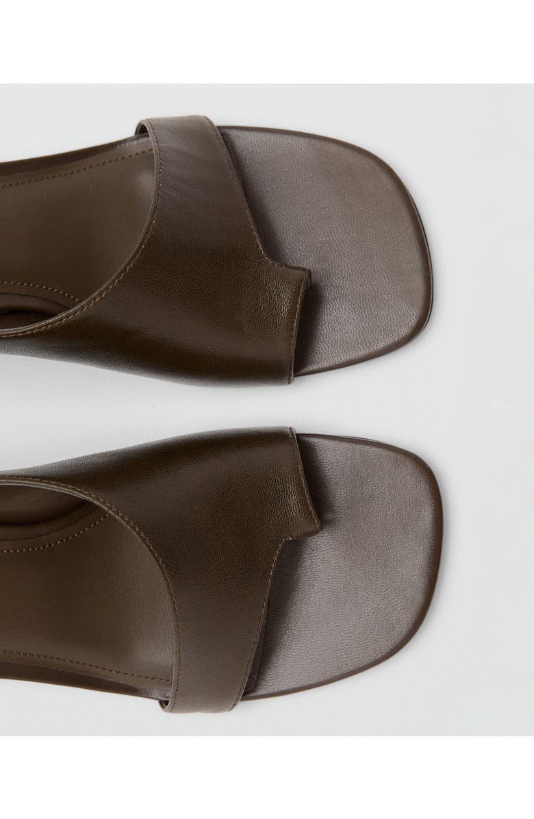 MANGO Asymmetric Leather Sandal, Alternate, color, Khaki Brown