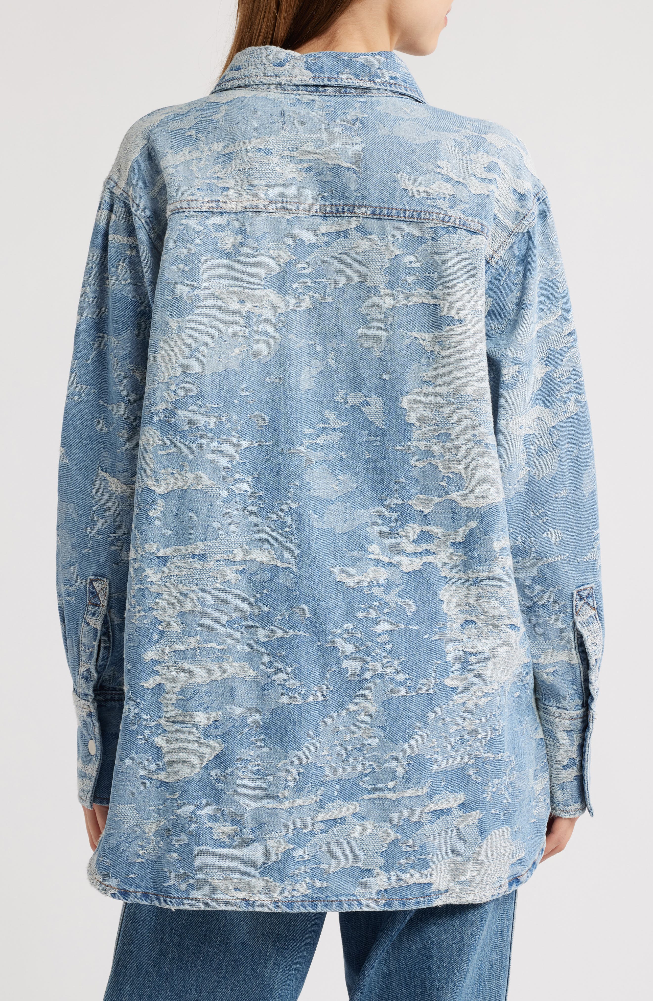 Camouflage Jacquard Denim Shacket - image 2