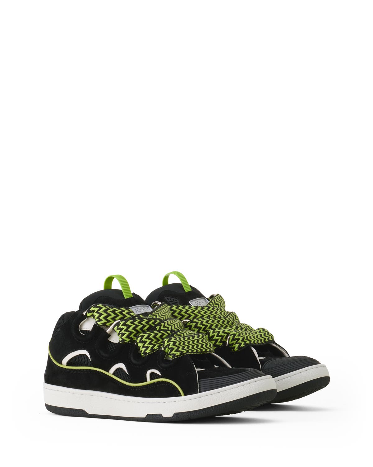 CURB LEATHER SNEAKERS, Alternate, color, Absinth/Black